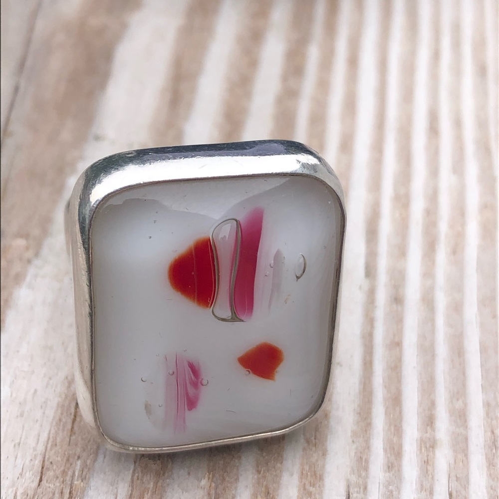 Sterling silver Glass Art Ring - Picture 12 of 16